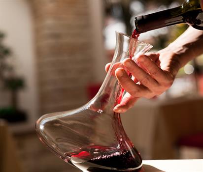 Greek Wines - decanter with red wine
